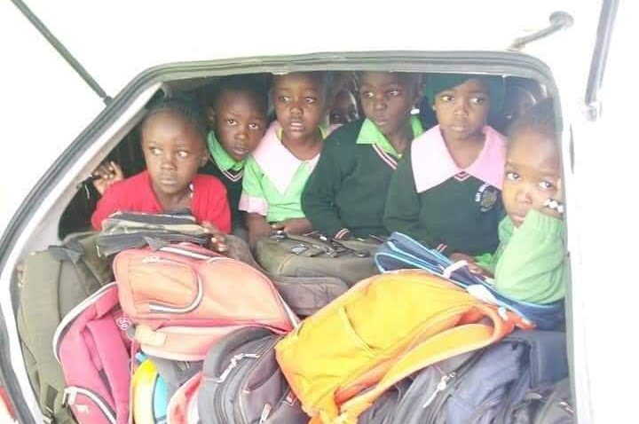 Ifikie NTSA: Photos Of Private Vehicle Packed With School Kids Sparks Anger Online