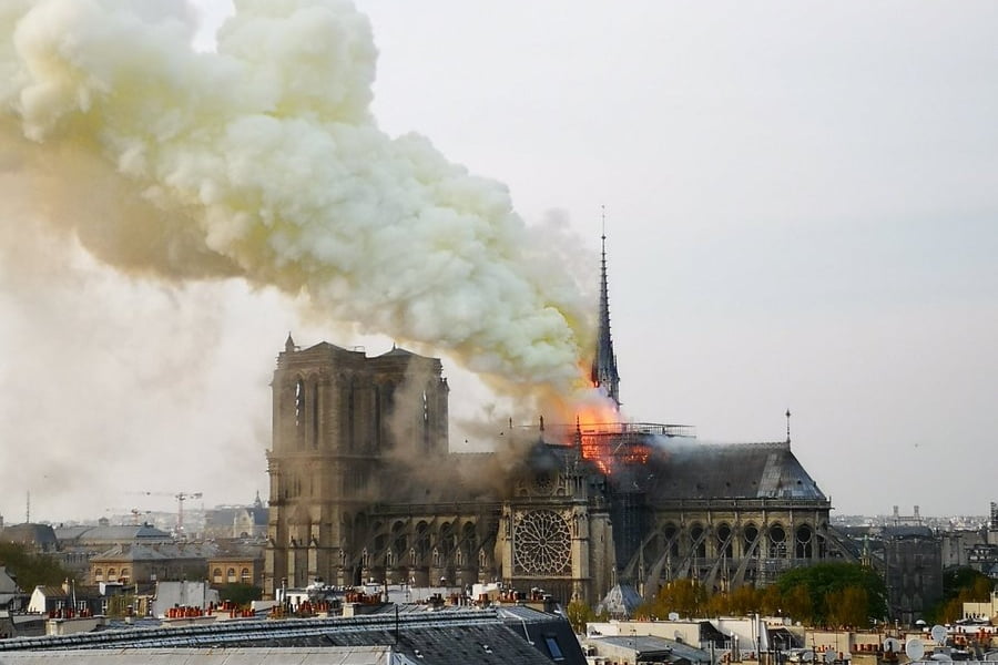 Notre Dame Fire Update: Watch as cathedral's spire collapses