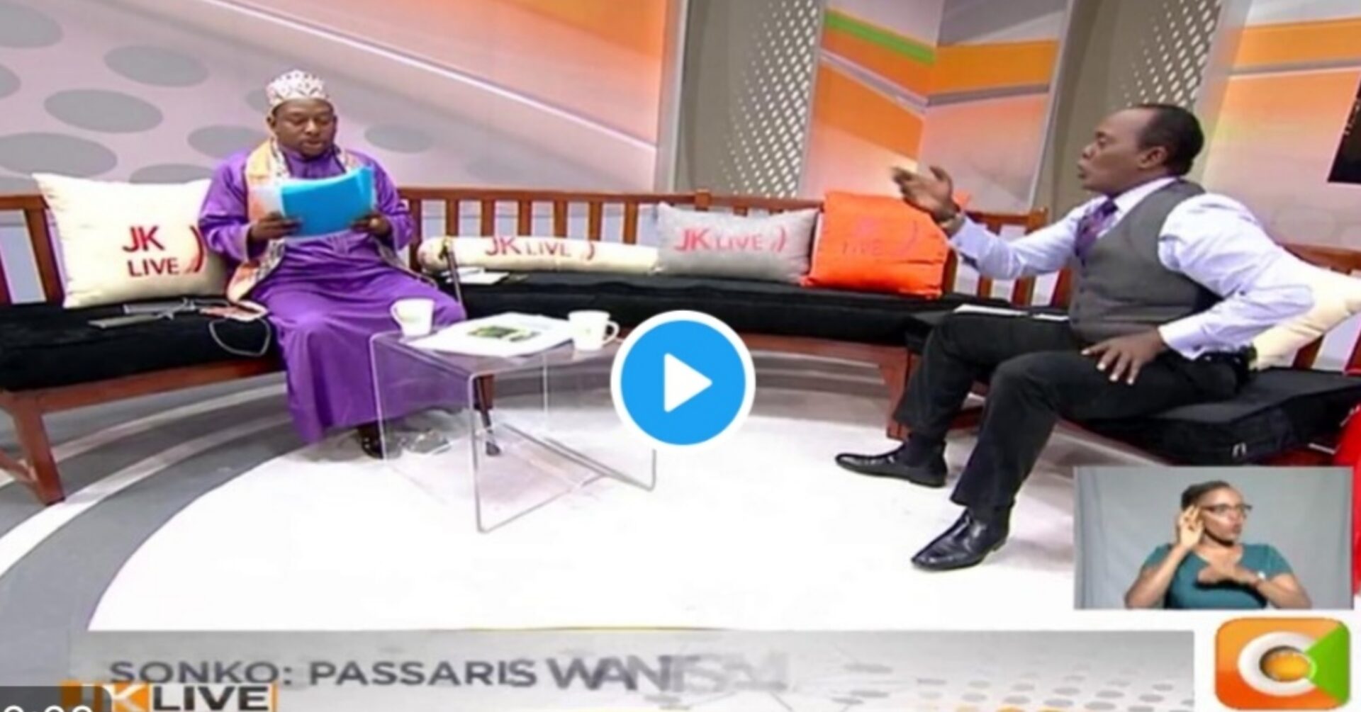 VIDEO: Chaotic #JKLive Show Ends Prematurely As Sonko Drops Receipts On Passaris