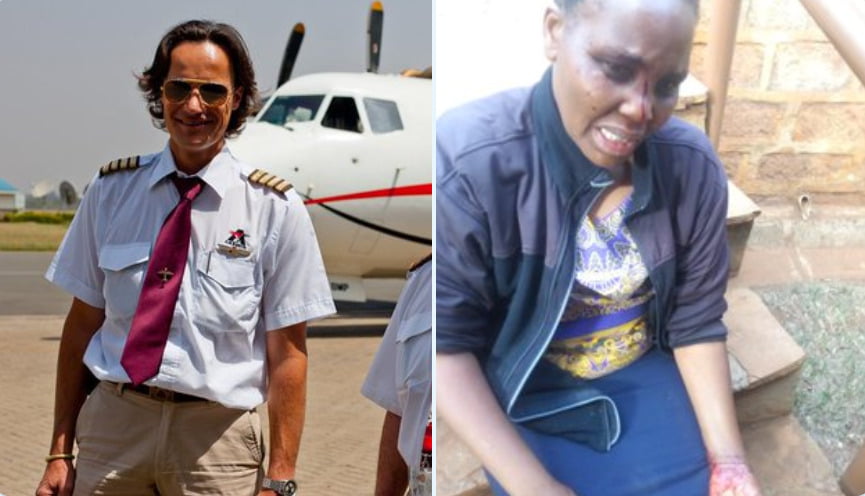 Captain Eric Hallard: Racist Mzungu Pilot Physically Assaults Helpless Kenyan Domestic Worker
