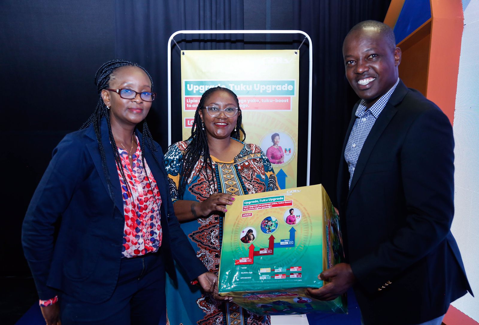 MultiChoice Kenya Head of Marketing, Celeste Muli, Head of Customer Value Management, Lucy Mwakalama and Corporate Affairs Manager, Philip Wahome