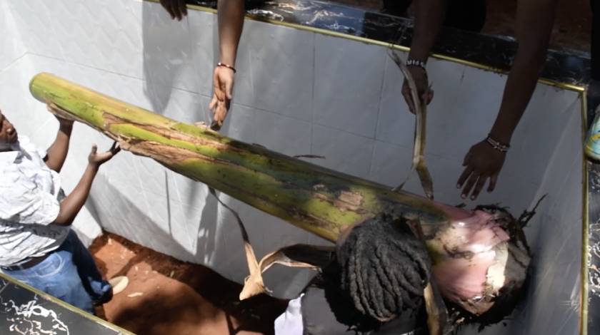Kikuyu Traditions Observed As Banana Stem Planted In Juja Tycoon's New Grave Site