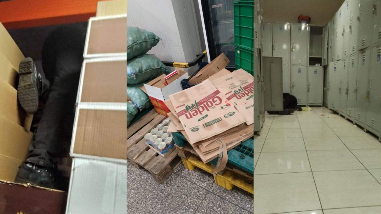 Overworked Carrefour Two Rivers Staff Lie Down On Boxes and Floors Waiting For Their Next Shift