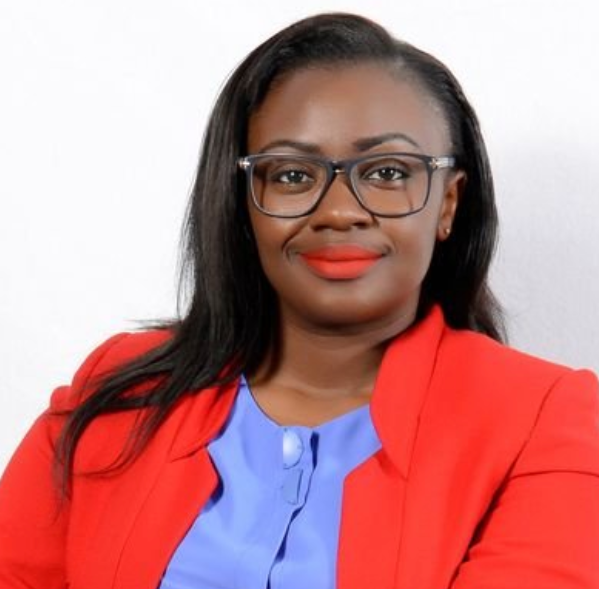 An image of Nominated Senator Gloria Orwoba, wearing a formal outfit,