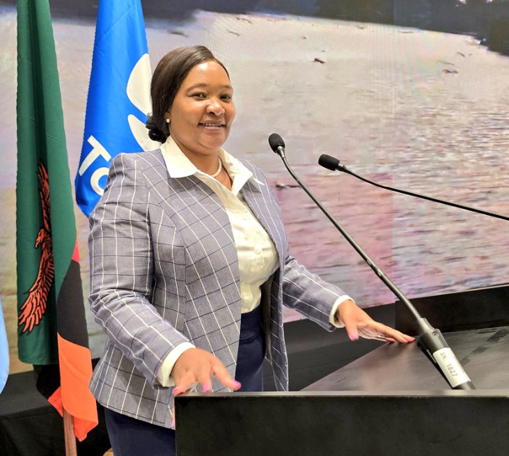 An image of Tourism Cabinet Secretary Rebecca Miano addressing a tourism stakeholders meeting.