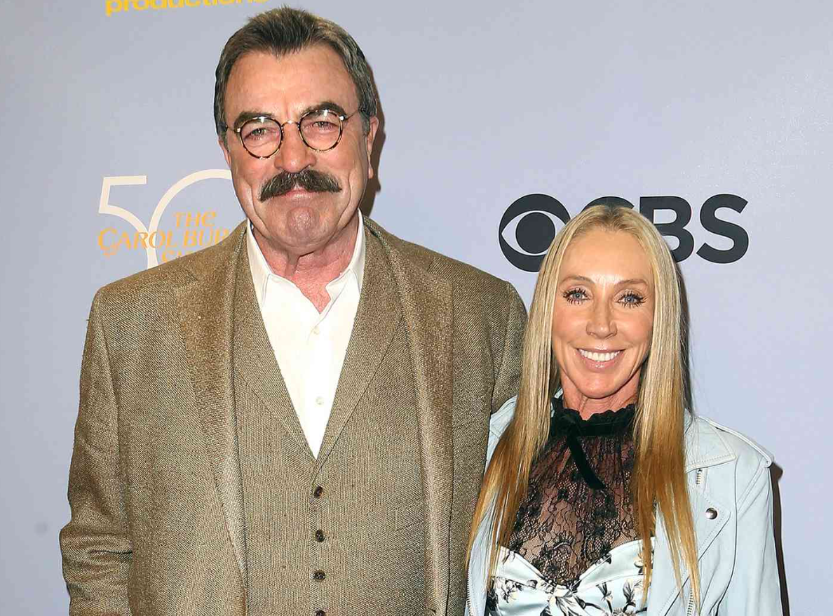 An image Tom Selleck and his wife Jillie Mack at a past event.