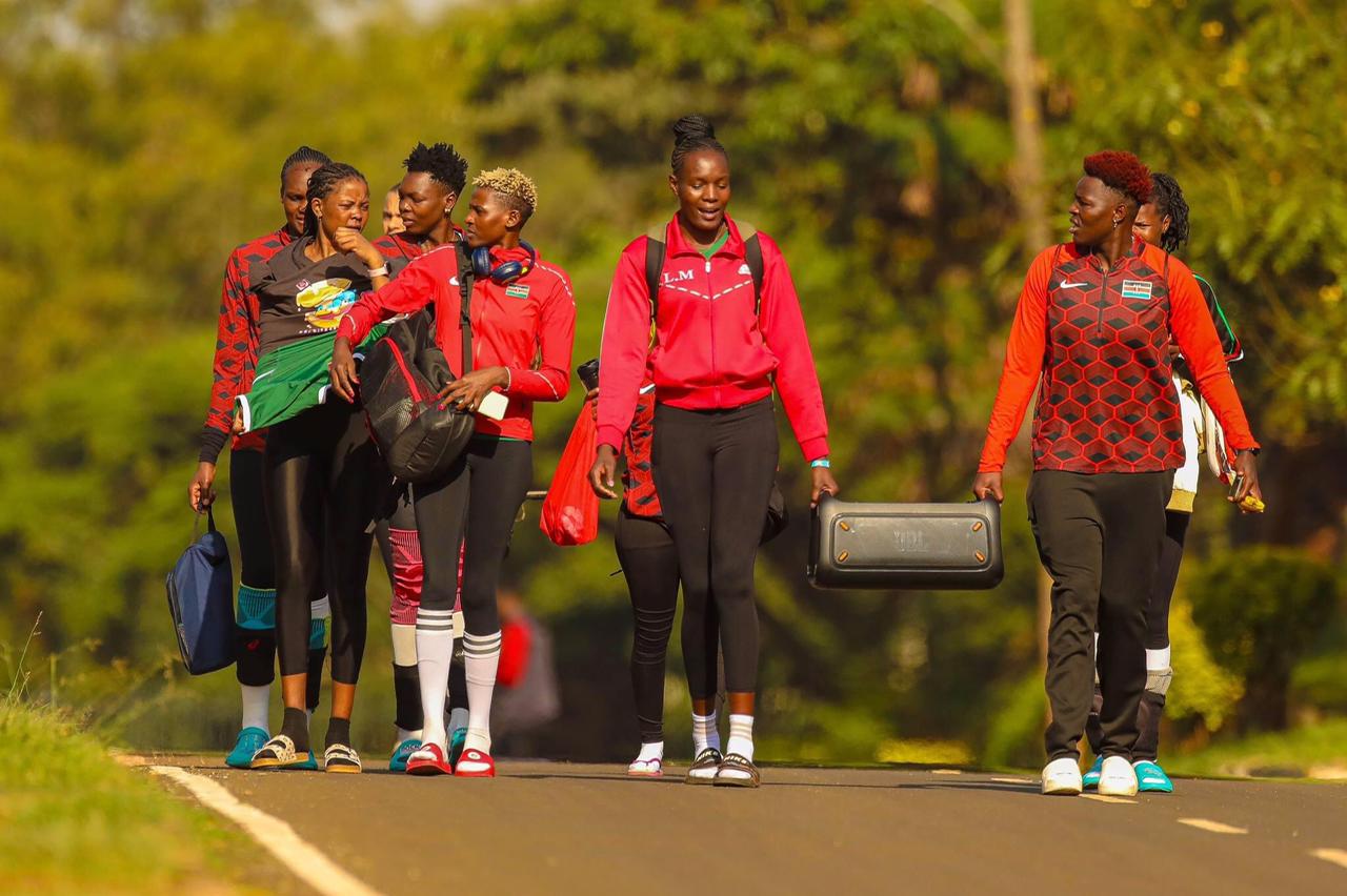 An image of Malkia Strikers gearing up for the FIVB World Championships