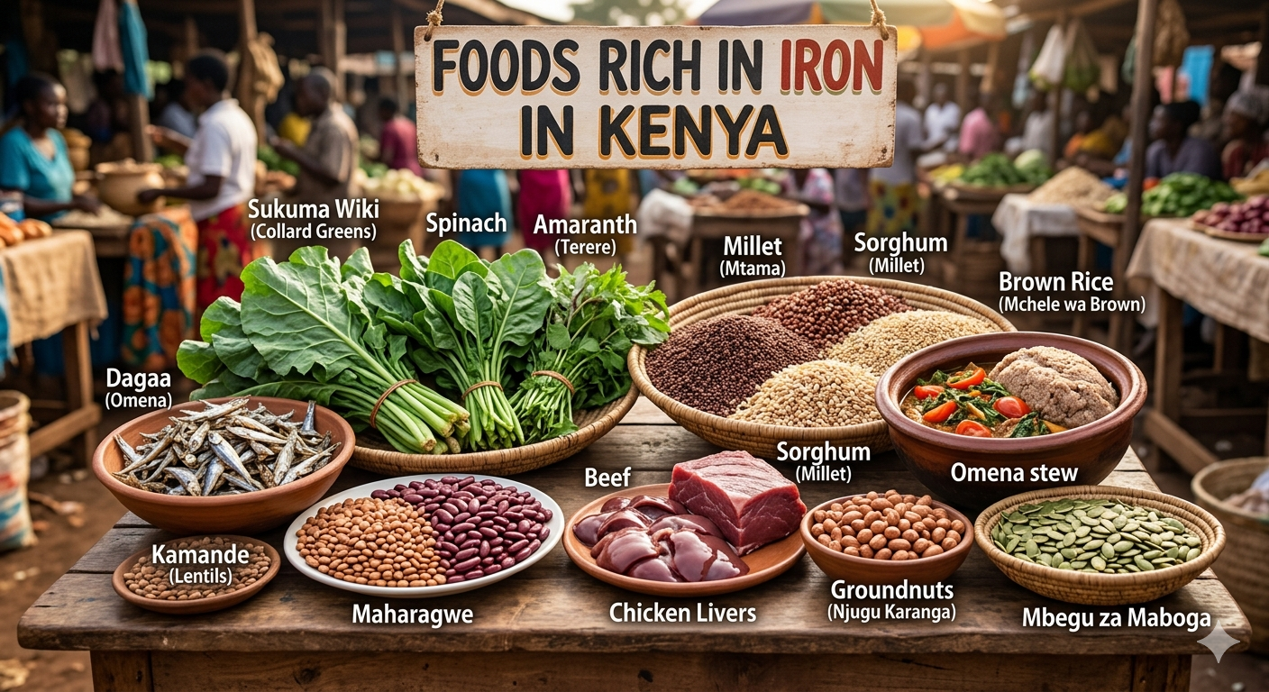 Foods Rich In Iron In Kenya That Boost Energy and Fight Deficiency Fast
